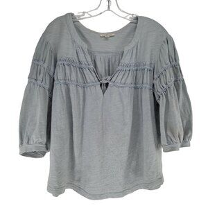 Listicle Tie & Gathered Cinchable boho babydoll Blouse Medium (Has Flaws)